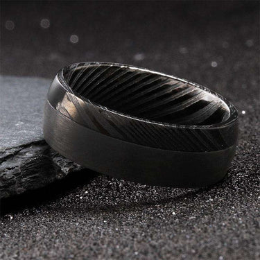 Obsidian - The Ring Shop - Ring - Damascus, male, Ring, royal
