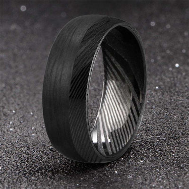 Obsidian - The Ring Shop - Ring - Damascus, male, Ring, royal